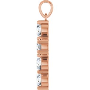 14K Rose Gold 1 1/2 CTW Lab-Grown Diamond Cross Pendant