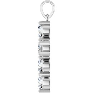 14K White Gold 1 1/2 CTW Natural Diamond Cross Pendant