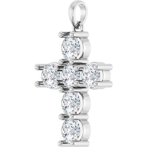 Platinum 2 CTW Natural Diamond Cross Pendant
