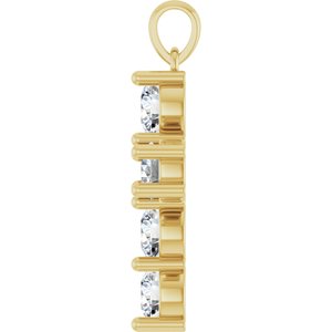 14K Yellow Gold 2 CTW Natural Diamond Cross Pendant