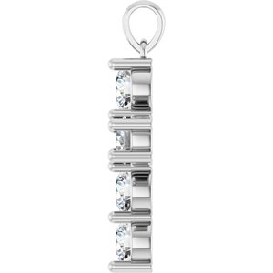 Sterling Silver 2 CTW Natural Diamond Cross Pendant