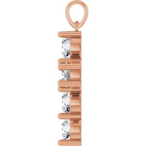 14K Rose Gold 2 CTW Natural Diamond Cross Pendant
