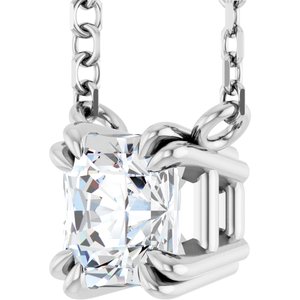 Platinum 1/2 CT Natural Diamond Solitaire 18" Necklace