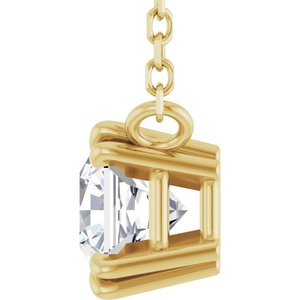 14K Yellow Gold 3/4 CT Natural Diamond Solitaire 18" Necklace