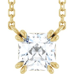 14K Yellow Gold 3/4 CT Natural Diamond Solitaire 18" Necklace