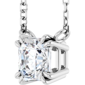 Platinum 3/4 CT Natural Diamond Solitaire 18" Necklace