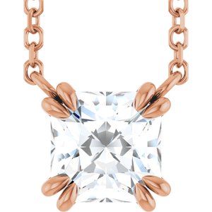 14K Rose Gold 1 CT Lab-Grown Diamond Solitaire 18" Necklace