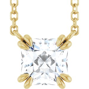 14K Yellow Gold 1 CT Lab-Grown Diamond Solitaire 18" Necklace