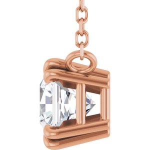 14K Rose Gold 1 CT Lab-Grown Diamond Solitaire 18" Necklace