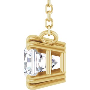 14K Yellow Gold 1 CT Lab-Grown Diamond Solitaire 18" Necklace