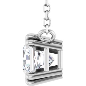 14K White Gold 1 CT Lab-Grown Diamond Solitaire 18" Necklace