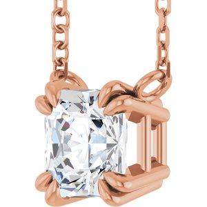 14K Rose Gold 1 CT Lab-Grown Diamond Solitaire 18" Necklace