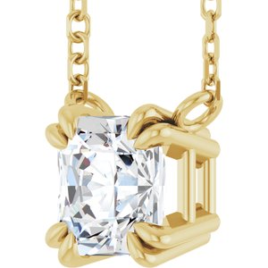 14K Yellow Gold 1 CT Lab-Grown Diamond Solitaire 18" Necklace