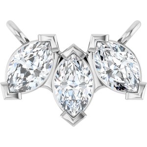 Platinum 5/8 CTW Natural Diamond Three-Stone Necklace Center