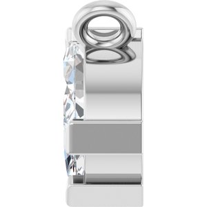 14K White Gold 5/8 CTW Natural Diamond Three-Stone Necklace Center