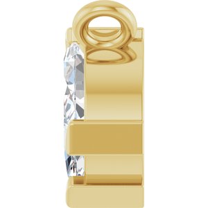 14K Yellow Gold 5/8 CTW Lab-Grown Diamond Three-Stone Necklace Center