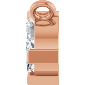 14K Rose Gold 5/8 CTW Lab-Grown Diamond Three-Stone Necklace Center