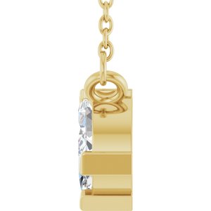 14K Yellow Gold 5/8 CTW Natural Diamond Three-Stone 18" Necklace