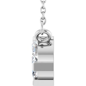 14K White Gold 5/8 CTW Lab-Grown Diamond Three-Stone 18" Necklace