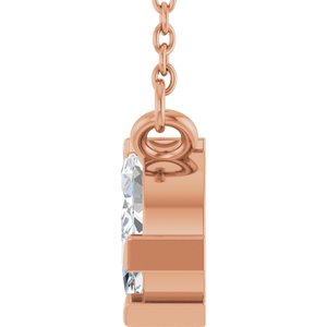 14K Rose Gold 5/8 CTW Natural Diamond Three-Stone 18" Necklace