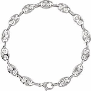14K White Gold 1 CTW Lab-Grown Diamond Mariner Link 7 1/2" Bracelet