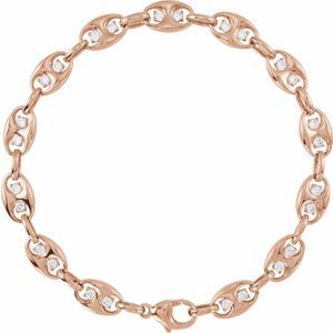 14K Rose Gold 1 CTW Lab-Grown Diamond Mariner Link 7 1/2" Bracelet
