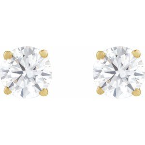 14K Yellow Gold 1/3 CT Natural Diamond Earring