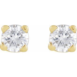 14K Yellow Gold .05 CT Natural Diamond Earrings