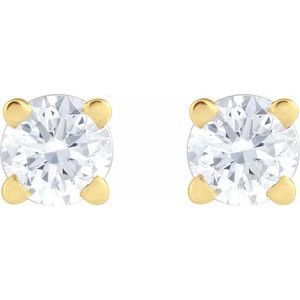 14K Yellow Gold 1/10 CT Lab-Grown Diamond  Earring