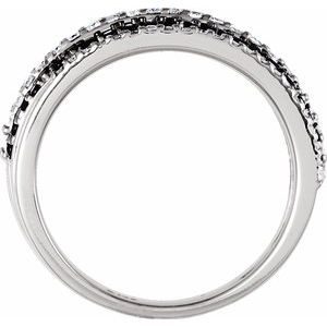 14K White Gold 1/3 CTW Natural Black & White Diamond Ring