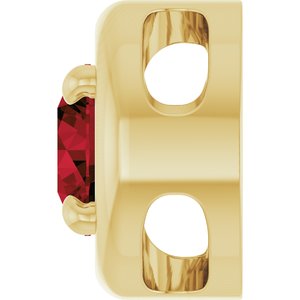 14K Yellow Gold 5 mm Natural Mozambique Garnet Solitaire Slide Pendant