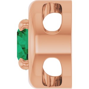 14K Rose Gold 5 mm Lab-Grown Emerald Solitaire Slide Pendant