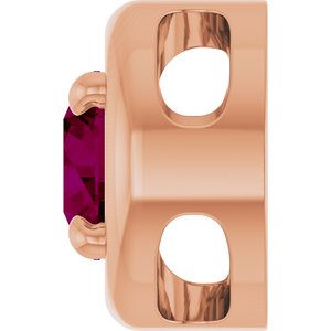 14K Rose Gold 5 mm Natural Rhodolite Garnet Solitaire Slide Pendant