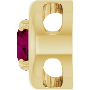 14K Yellow Gold 5 mm Natural Rhodolite Garnet Solitaire Slide Pendant
