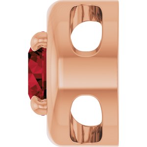 14K Rose Gold 5 mm Natural Mozambique Garnet Solitaire Slide Pendant
