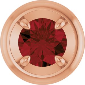 14K Rose Gold 5 mm Natural Mozambique Garnet Solitaire Slide Pendant