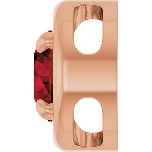 14K Rose Gold 7 mm Natural Mozambique Garnet Solitaire Slide Pendant