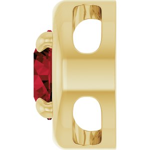 14K Yellow Gold 6 mm Natural Mozambique Garnet Solitaire Slide Pendant