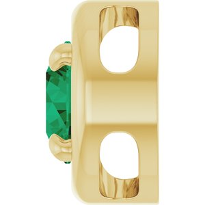 14K Yellow Gold 6 mm Lab-Grown Emerald Solitaire Slide Pendant