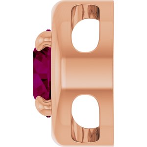 14K Rose Gold 7 mm Natural Rhodolite Garnet Solitaire Slide Pendant