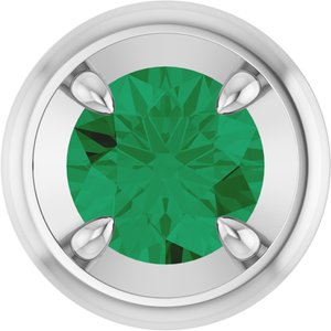 Platinum 6 mm Lab-Grown Emerald Solitaire Slide Pendant