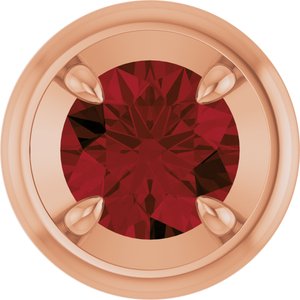 14K Rose Gold 7 mm Natural Mozambique Garnet Solitaire Slide Pendant