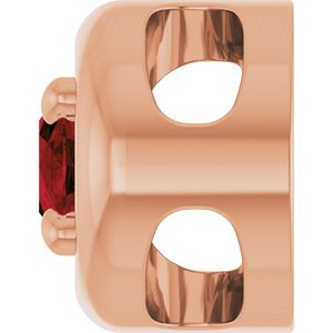 14K Rose Gold 5x3 mm Natural Mozambique Garnet Solitaire Slide Pendant