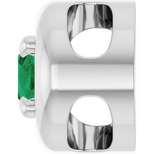 Platinum 5x3 mm Lab-Grown Emerald Solitaire Slide Pendant