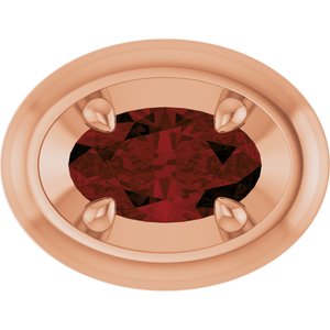 14K Rose Gold 5x3 mm Natural Mozambique Garnet Solitaire Slide Pendant
