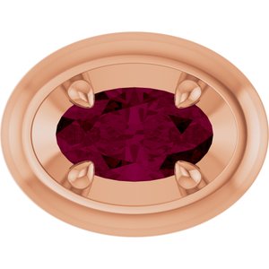 14K Rose Gold 5x3 mm Natural Rhodolite Garnet Solitaire Slide Pendant