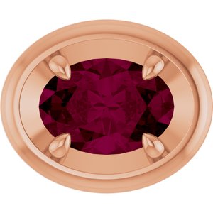 14K Rose Gold 7x5 mm Natural Rhodolite Garnet Solitaire Slide Pendant