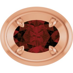 14K Rose Gold 7x5 mm Natural Mozambique Garnet Solitaire Slide Pendant