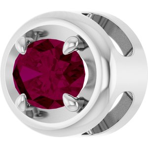 Sterling Silver 7x5 mm Natural Rhodolite Garnet Solitaire Slide Pendant