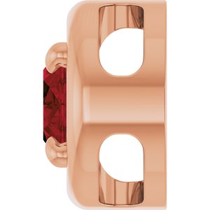 14K Rose Gold 7x5 mm Natural Mozambique Garnet Solitaire Slide Pendant